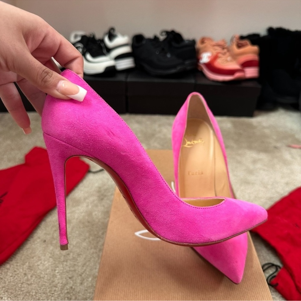 Christian Louboutin Fuchsia Suede Heels